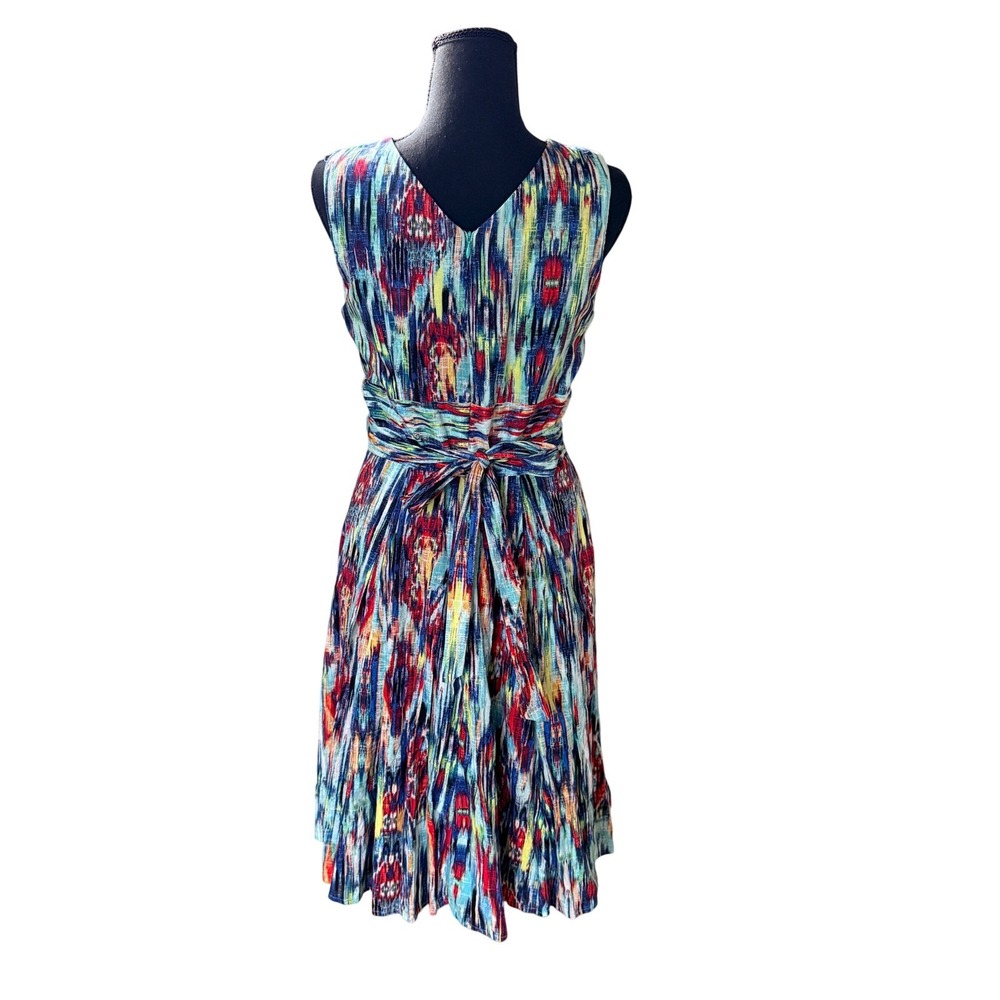 Rabbit Rabbit‎ Rabbit Designs Ikat Abstract Print Fit & Flare Dress 10 Wedding - Picture 4 of 8